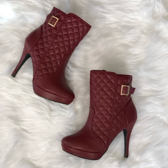 Ashley Stewart Shoes - Quilted Platform Ankle Booties